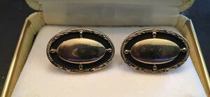 VTG Anson Cufflinks Gold Tone and Black
